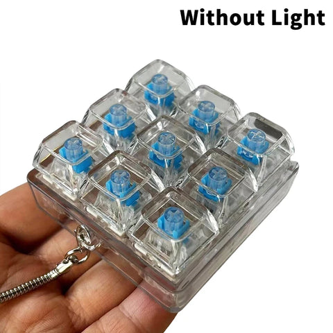 LED Mechanical Keyboard Key Fidget – 4/9 Keys Stress Relief Toy