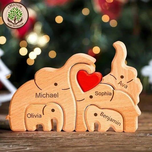 Wooden Elephant Family Puzzle