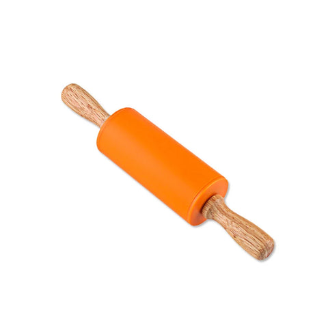 23cm Mini Silicone Rolling Pin 4 Sweet Colors Wood Handle Non-stick Dough Roller Parent Child DIY Baking Pastry Tools - Improve Center
