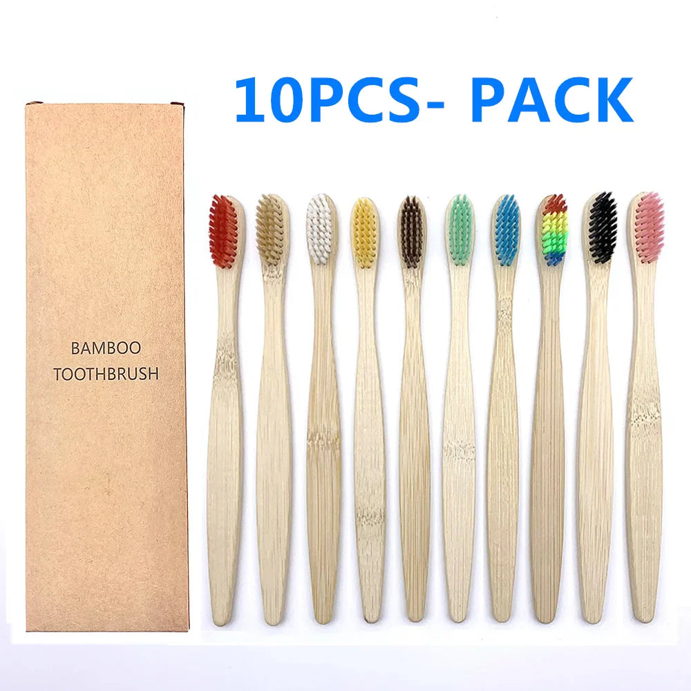 10PCS Biodegradable Bamboo Toothbrush - Improve Center