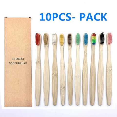 10PCS Biodegradable Bamboo Toothbrush - Improve Center