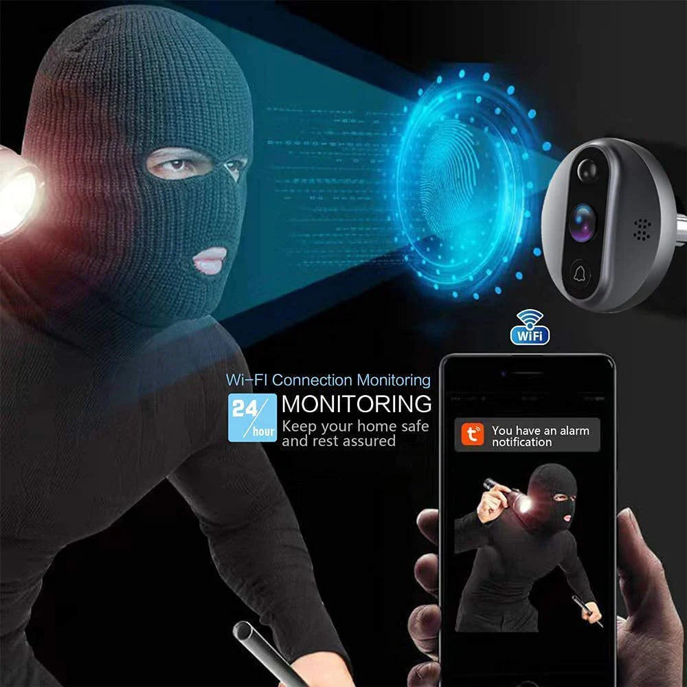 1080P WiFi Door Bell Eye Peephole Camera - Improve Center