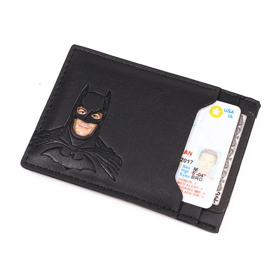 Bat-Face Slim Leather ID Wallet