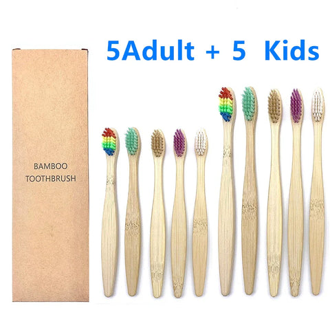10PCS Biodegradable Bamboo Toothbrush - Improve Center