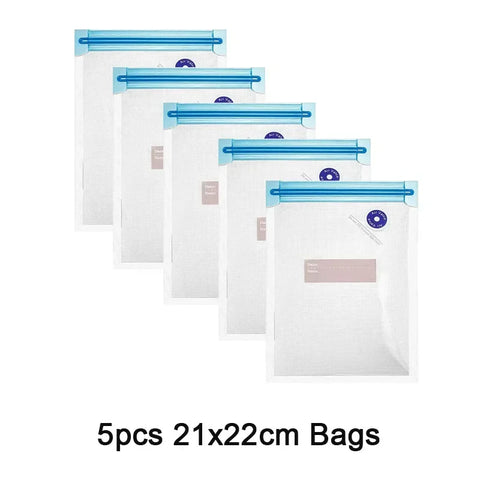Reusable Vacuum Food Storage Bags with USB Sealer