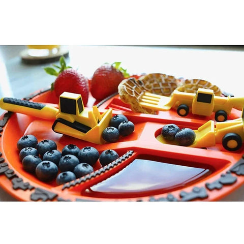 Kids Construction Vehicle Utensil Set – Spoon, Fork & Knife