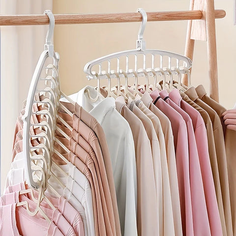 Folding Multi-Hole Clothes Hanger – Space-Saving Non-Slip Wardrobe Organizer