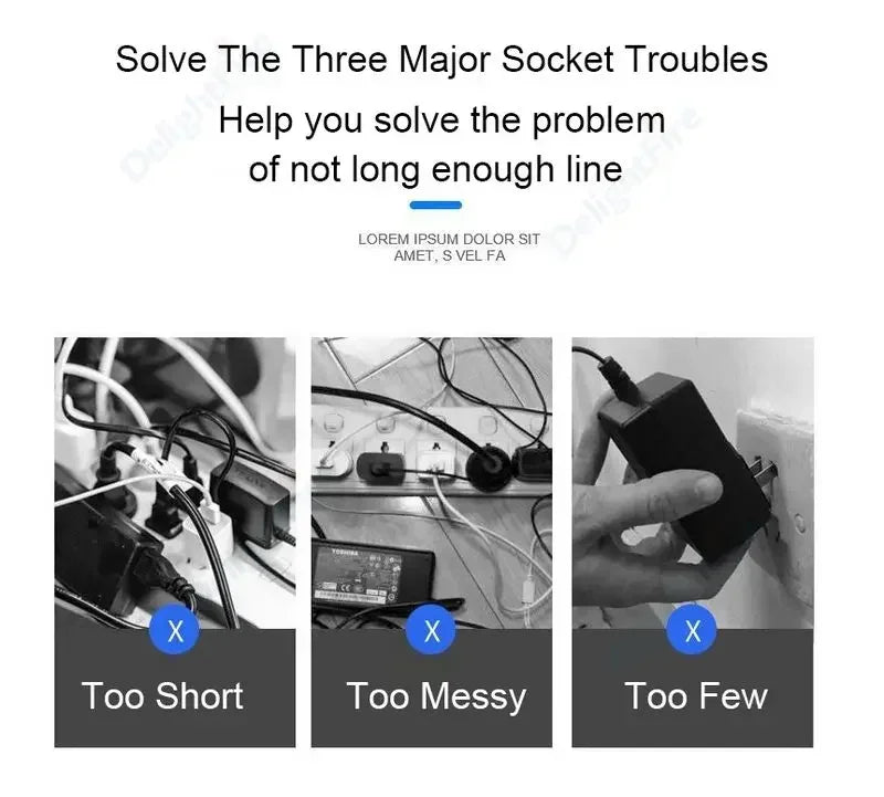 3 in 1 EU Power Socket Plug - Improve Center