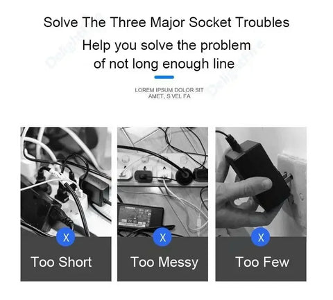 3 in 1 EU Power Socket Plug - Improve Center