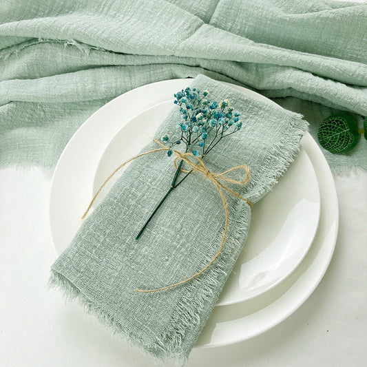 32x32cm Sage Green Gauze Cotton Napkin - Improve Center