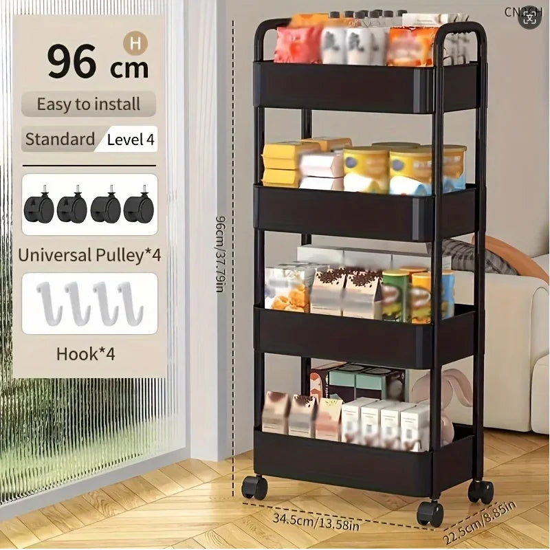 1 PC 3-Layer Rolling Plastic Storage - Improve Center