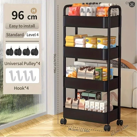 1 PC 3-Layer Rolling Plastic Storage - Improve Center