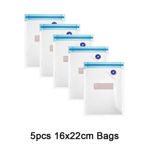 Reusable Vacuum Food Storage Bags with USB Sealer