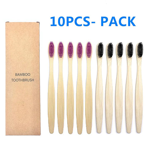 10PCS Biodegradable Bamboo Toothbrush - Improve Center