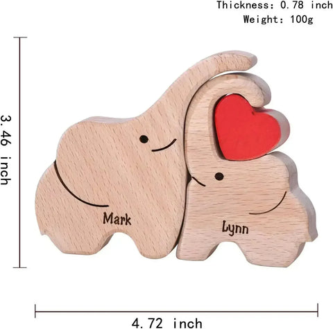 Wooden Elephant Family Puzzle