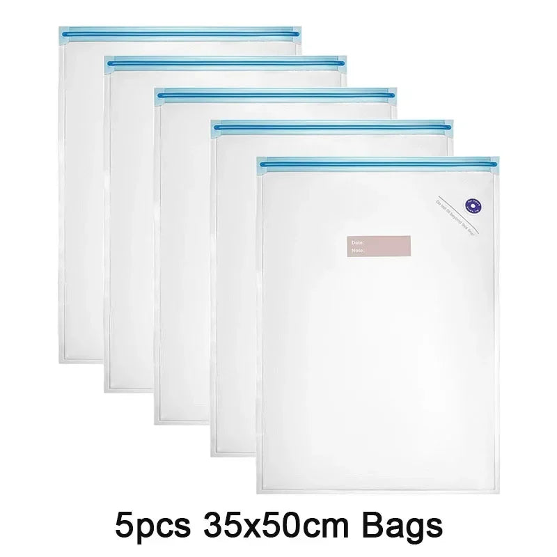Reusable Vacuum Food Storage Bags with USB Sealer